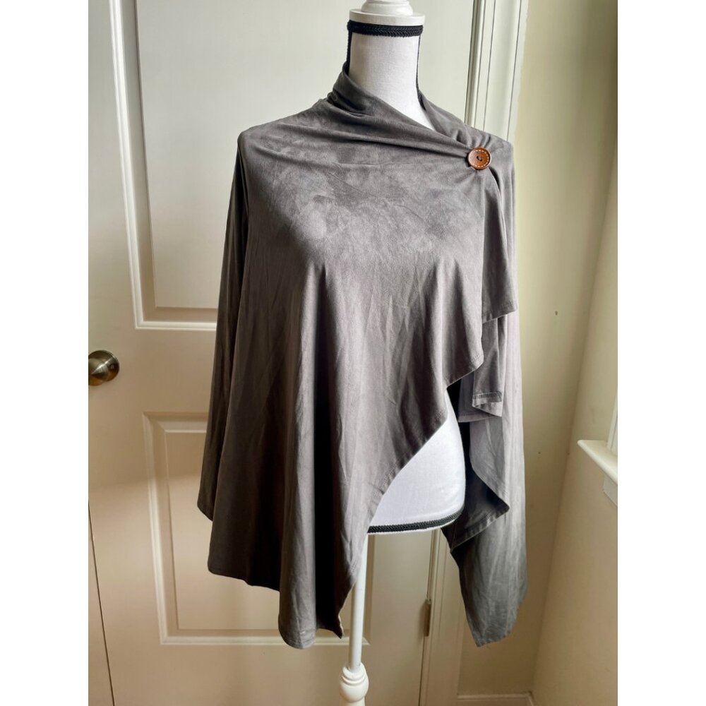 Bobeau Grey Draped Cardigan Jacket - Size M